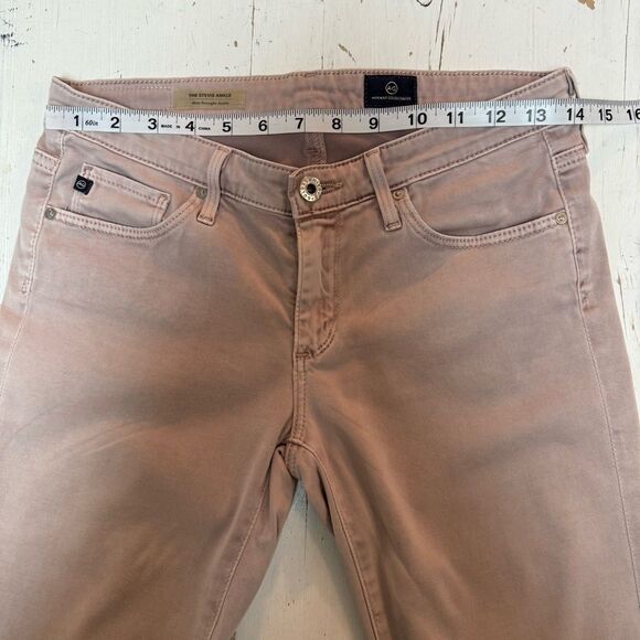 AG Adriano Goldschmied Women Sz 26R Pink Jeans Stevie Ankle Slim Straight Leg - Picture 11 of 15